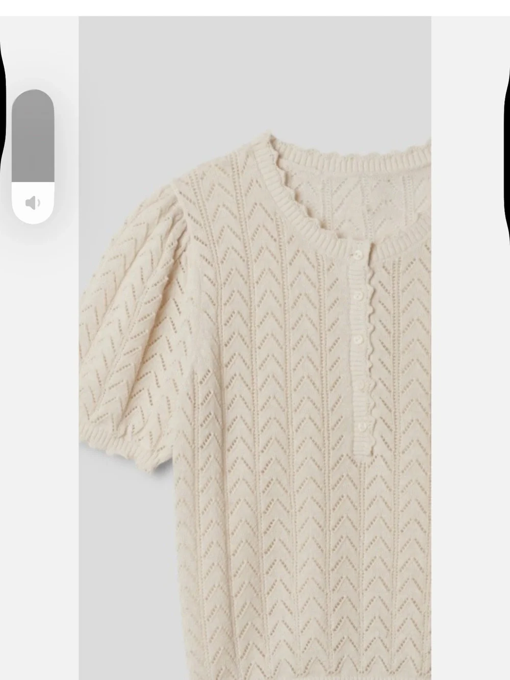 DÔEN x Gap Cream Short-Sleeve Pointelle Knit Top sweater XS doen
